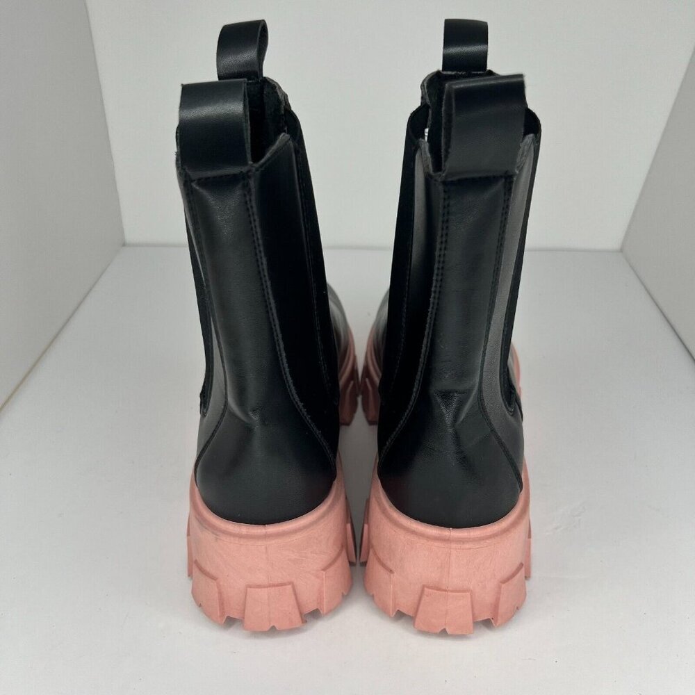 Scoop Womens Black Chunky Block Platform Ankle Slip On Size 11 Chelsea Boots - Picture 5 of 10